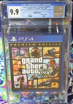 SEALED 2019 PS4 Rockstar GTA GRAND THEFT AUTO V Premium CGC Graded 9.9 A++ Seal