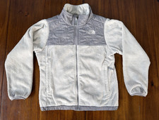 The North Face Fleece Jacket Size Youth Medium Gray Full Zip Sherpa Denali Coat