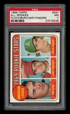 1969 Topps Set-Break #597 A.L. Rookies Floyd, Burchart, Fingers PSA 7 NM