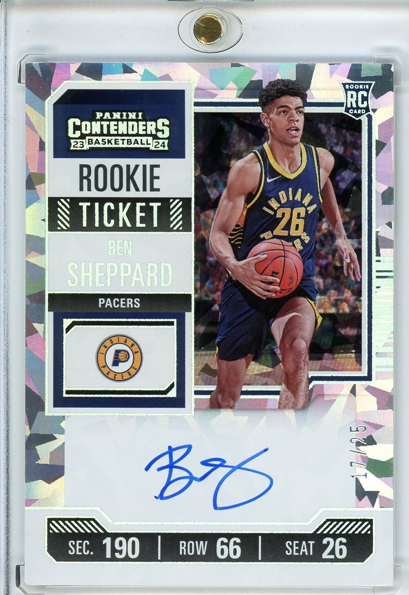 2023-24 Panini Contenders #102 Ben Sheppard RC Cracked Ice Autograph 17/25