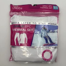 New Go Under Girls Youth 2 piece Thermal Set Base Layer  Set - Sz L (10/12) $39