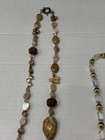 4 Pc Natural Stone Beaded Necklace Lot Lapis Amethyst Shell Jasper Boho — photo 4