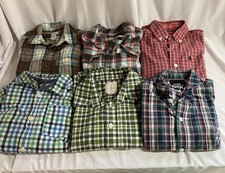 6 Piece Shirt Bundle Button Up Long Sleeve Plaid Casual Boys size 5