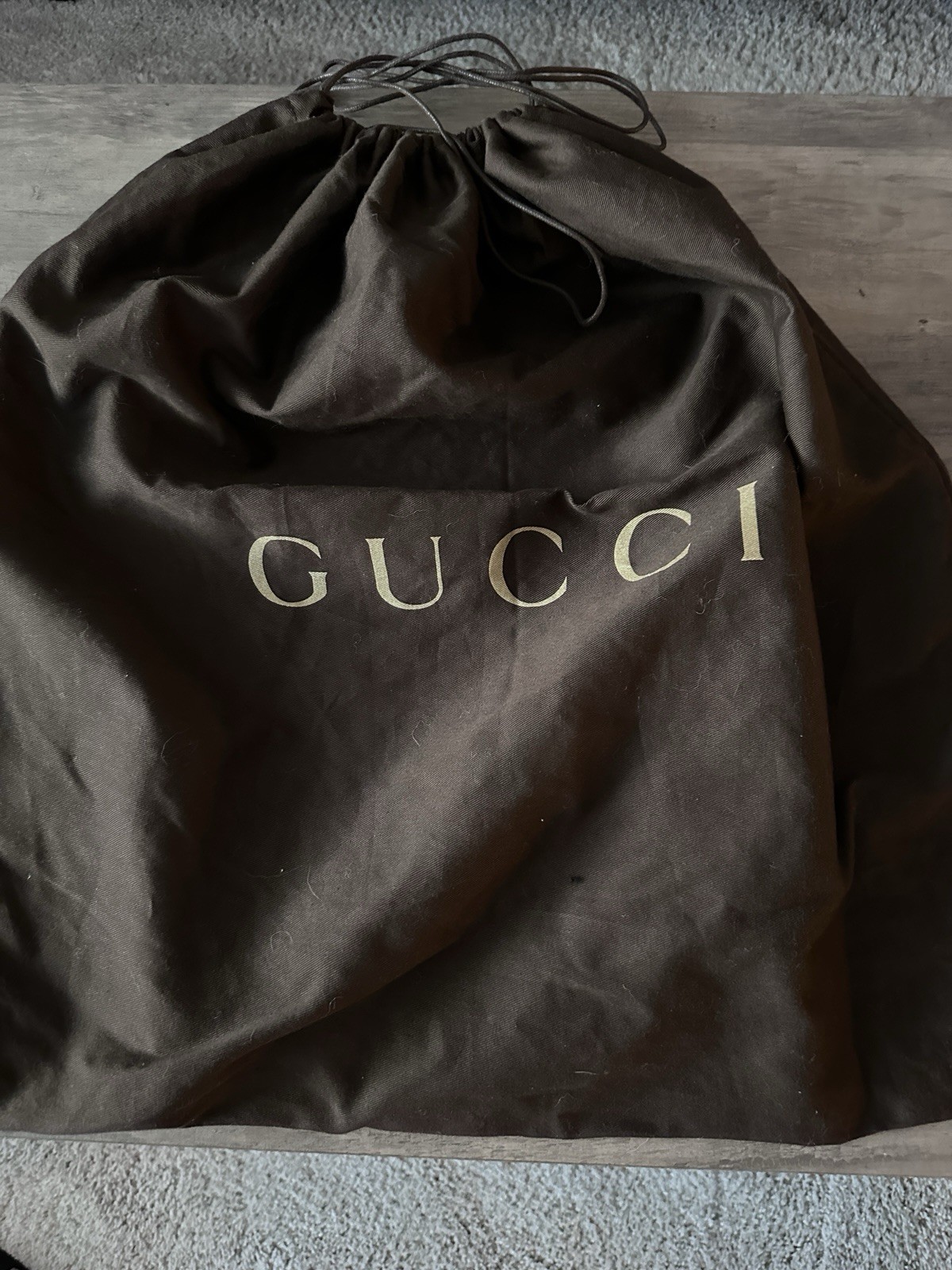 Authentic XLarge Gucci Dust Bag Pull String Cotto… - image 2