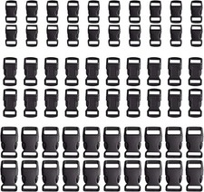 60-Pack Paracord Bracelet Buckles 5/8" 1/2" 3/8" Plastic Side Release Clips