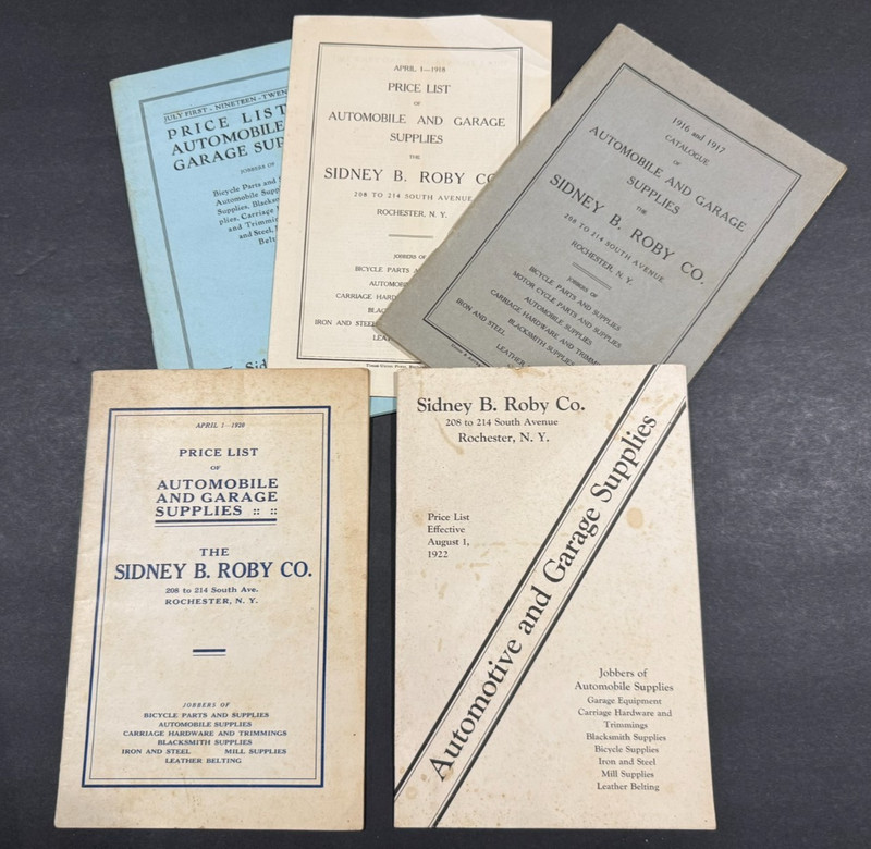 1916-17 Sidney Roby Co. "Automobile & Garage Supplies" Catalog w/ Price Lists