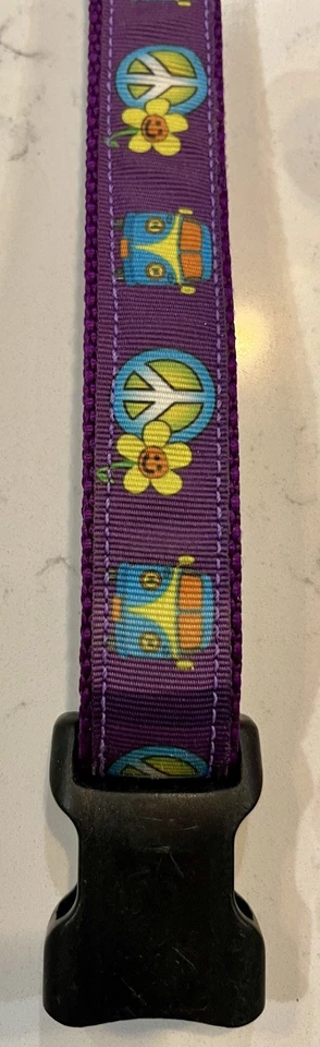 批量 出售 4 狗项圈 可调扣项圈 适用于 M 狗。 Peace Flowers 独角兽 — 第 4/4 张图片