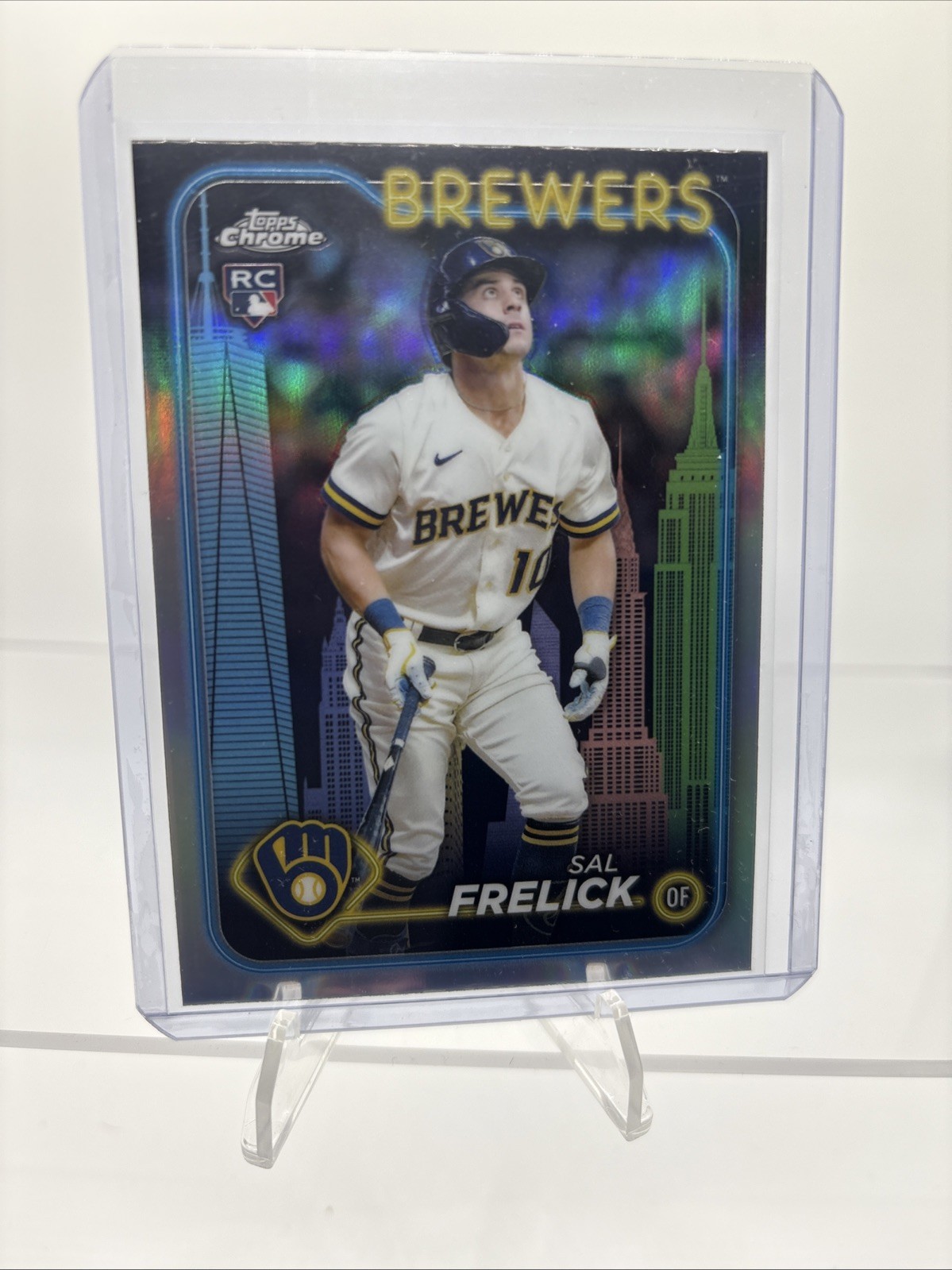 2024 Topps Chrome RC Sal Frelick #39 Big Apple Refractor Brewers