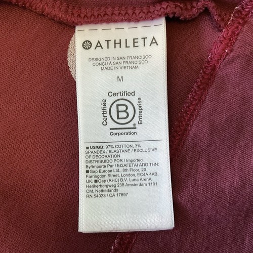 Athleta Womens Sundown Sleeveless Sweatshirt Tank Berry Hooded Activewear Size M - Picture 10 of 14