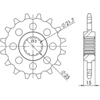 Ritzel P525 - Z15 (DIS.88500) Triumph 600 Baby Speed 01/02