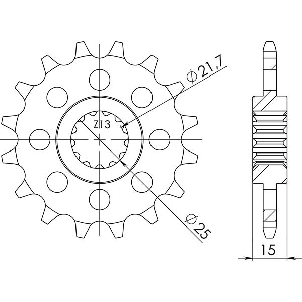 Ritzel P525 - Z15 (DIS.88500) Triumph 600 Baby Speed 01/02-image