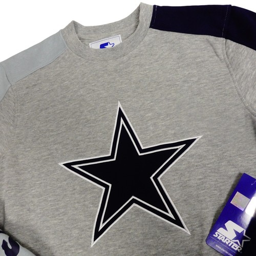 Starter Cowboys NFL Stadium Mens Crewneck Embroidered Gray NEW NWT Small - Picture 2 of 8