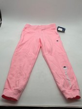 Champion Girls Large Pink Fleece Jogger Sweatpants Cuffed Logo