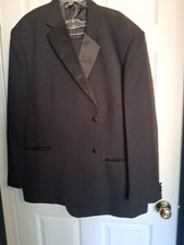 Mens EJ Samuel Black Peak Lapel Classic Tuxedo 54R NEW
