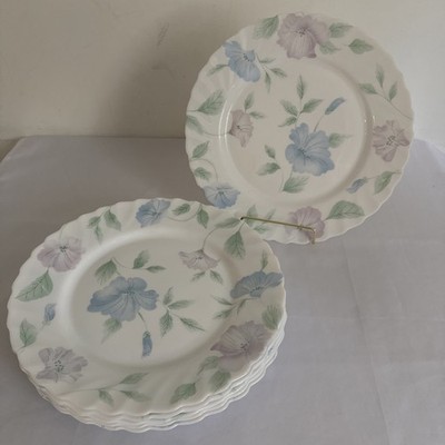 Arcopal France Chloe 10.75'' Dinner Plate Set Glass Flowers Set Of 7