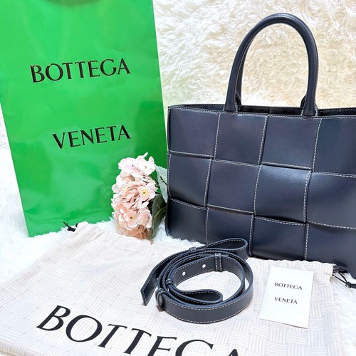 Bottega Veneta Arco Tote  White Stitching, Maxi Intrecciato Weave