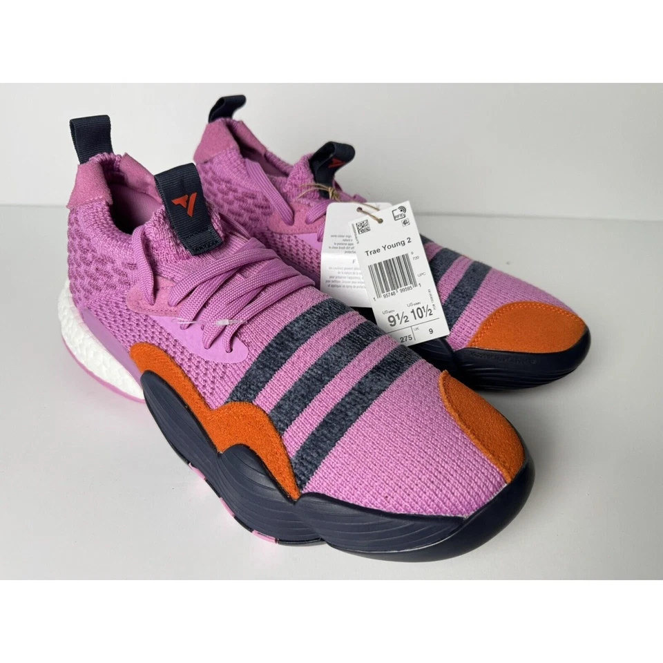 ADIDAS Trae Young 2 Shoes Sneakers Knit Mauve Basketball Mens 9.5 Womens 10.5 - Image 2 of 4