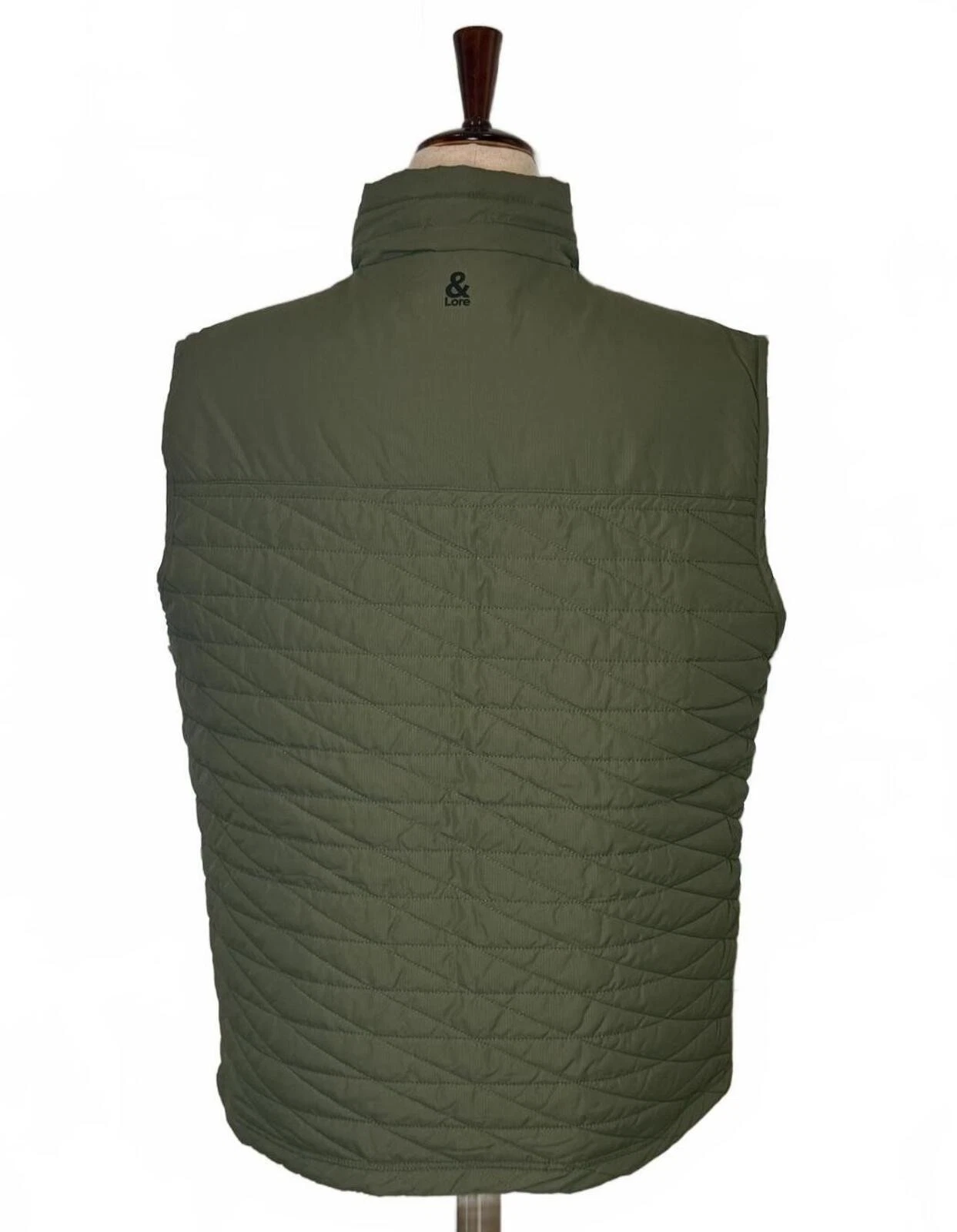 New Men's &Lore by Tahoe River Olive Green Primaloft Quilted Insulated Vest - product detail image 3