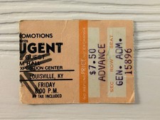 Ted Nugent 1979 Concert Ticket Stub Louisville KY, State of Shock Tour 05/25/79