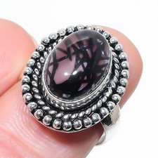 Rutilated Quartz Gemstone Handmade 925 Sterling Silver All Size Ring For Gift