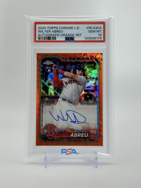 2024 Topps Chrome L/E - WILYER ABREU Auto Orange Ref /25 - PSA 10