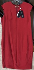 NWT Ralph Lauren Black Label Dress Red Lined Sleeveless Silk Blend Women’s 12