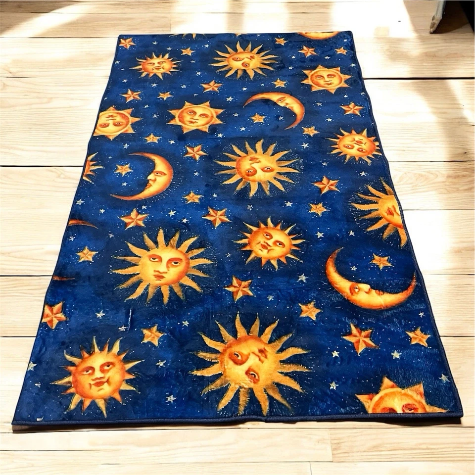 Alfombra Whimsigoth Decoración Celestial Luna Soles Estrellas Años 90 Bruja De Colección Caprichosa Boho Foto 4 de 4