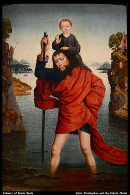 Anhänger von Dieric Bouts Heiliger Christophorus und das Christkind O 1 Vintage Kunst