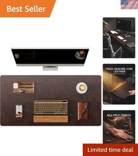 Genuine Leather Desk Mat, 31.5"x15.8" Office Desk Pad, Thick Table Pad with ...