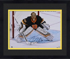 Framed Tuukka Rask Boston Bruins Signed 16x20 in Net Photo w/Inscs - LE 10