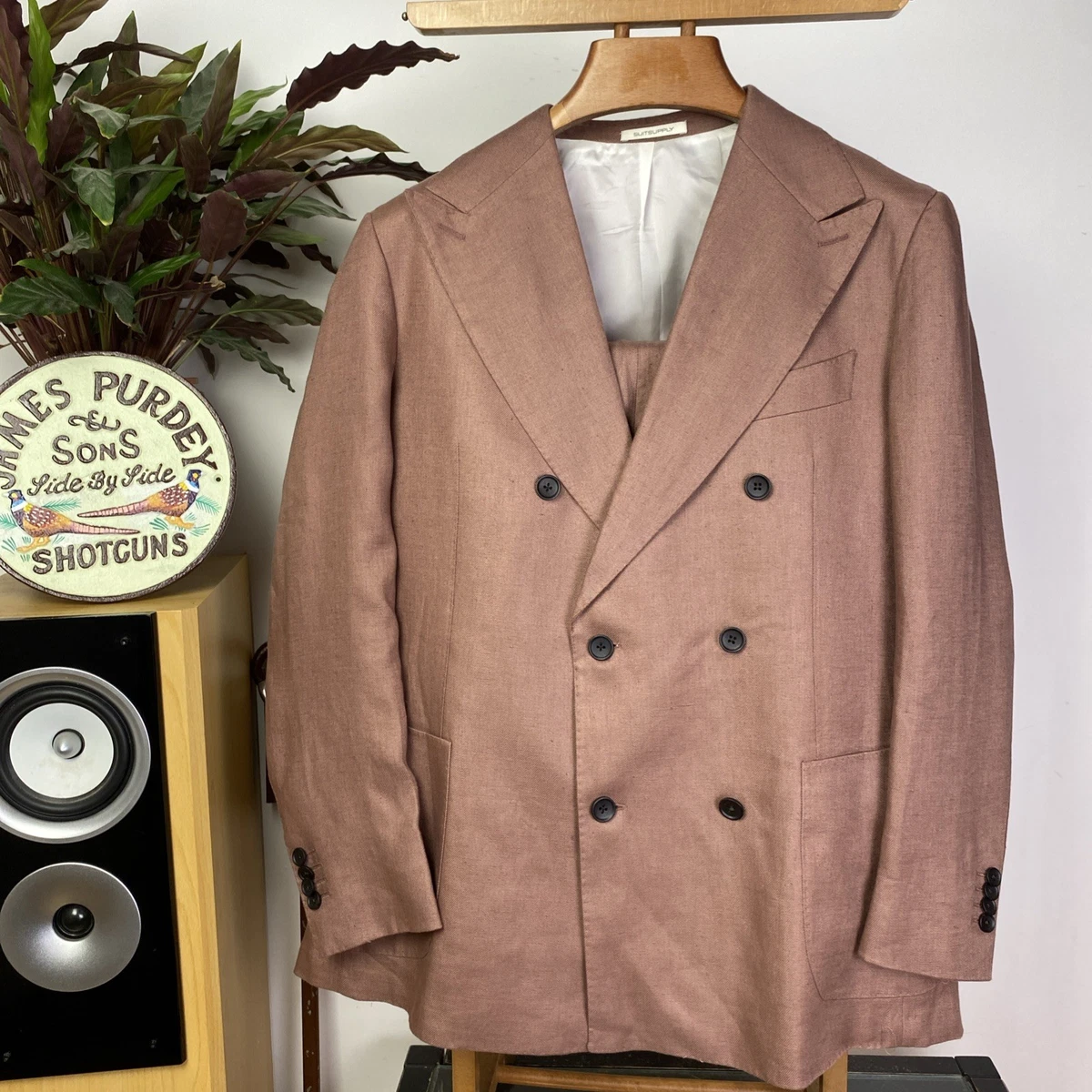 ジャケット・アウター 80s 90s USA linen double-breasted jacket Linen Vintage Suit Jackets & Blazers for Men for sale | eBay