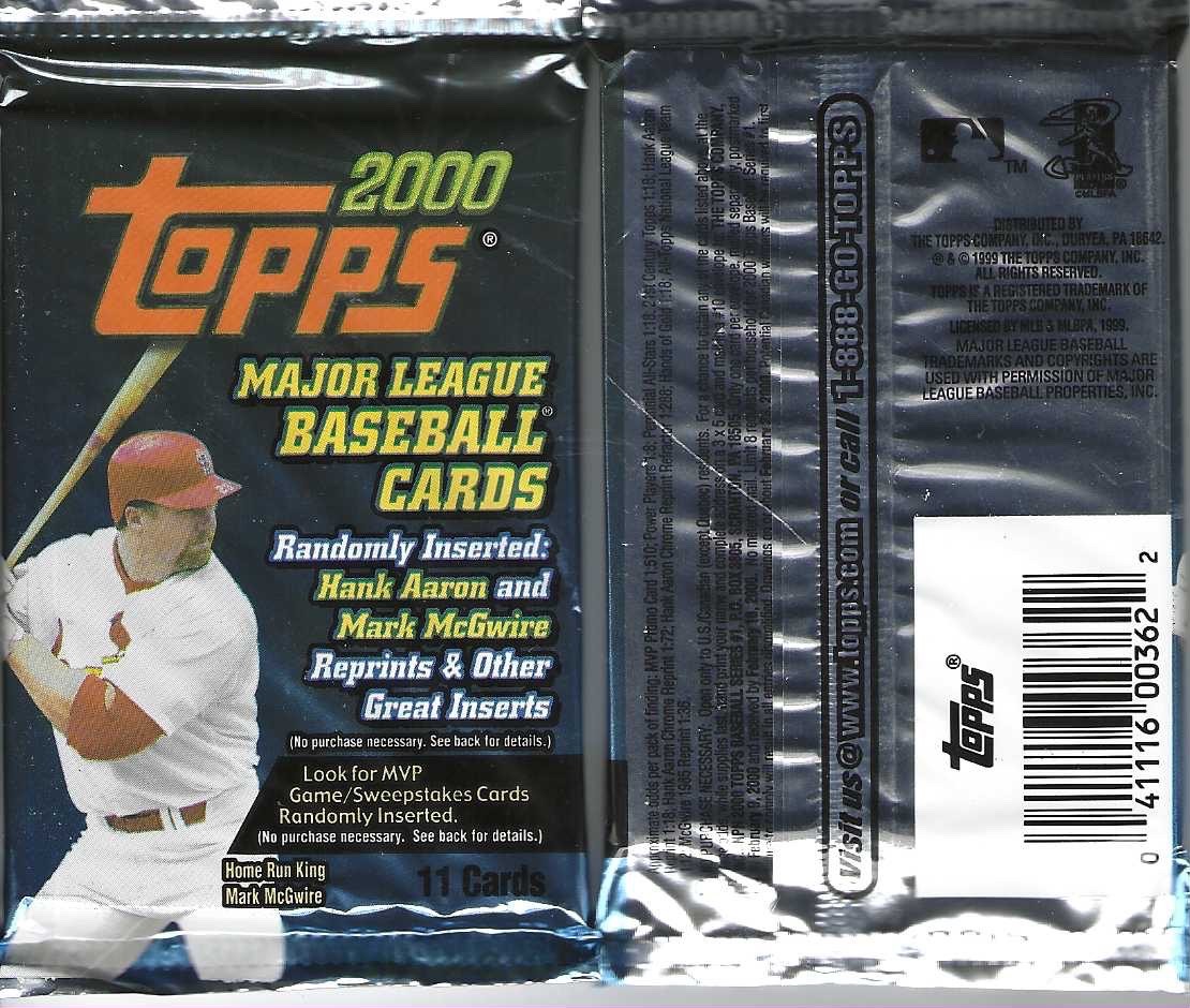 Topps Baseball Card Pack 1999, 2000, 2002 - Factory Sealed