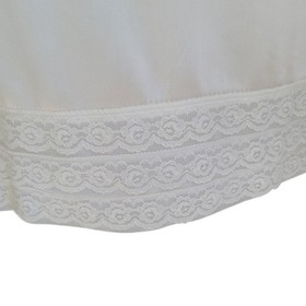 Vintage Movie Star Full Slip 38 White Nylon Shadow Lace Hem Bridal Coquette Boho