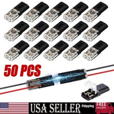 50pcs 2 Pin Waterproof Electrical Connector Car Automotive Wire Plug Terminal