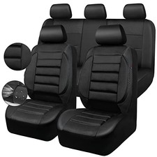 Breatherable Air Mesh Car Seat Covers Full Set, 3D Foam Back Black Full Sets