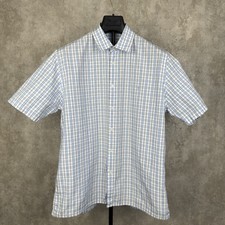 Vintage Yves Saint Laurent YSL Pour Homme Blue Check SS Shirt Large
