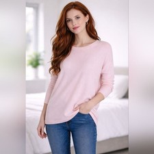 French Connection Light Pink Knit Sweater Size M Soft Lightweight Pullover