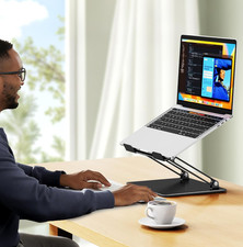 Adjustable Aluminum Laptop Stand Black/White ,Ergonomic Adjustable Notebook Sta