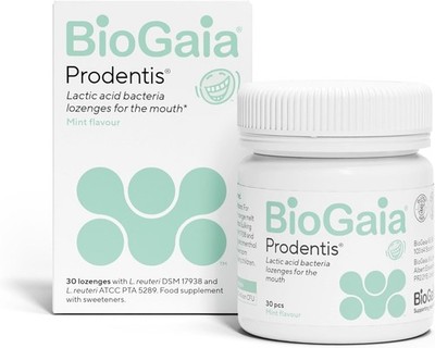 BioGaia Prodentis Frischer Atem | Mundpflege Probiotika | 30 Lutschtabletten | Minze