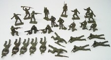 Lot of 27 Assorted WWII Era Army Men Tim-Mee / Processed Plastics