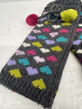 NEW Fingerless Gloves w Colorful Heart Pattern  Pom Pom NEW U Choose The Colors