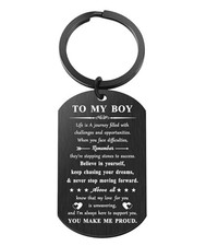 Son Gifts from Dad Mom to My Boy I Love You Keychain Inspirational Gift for