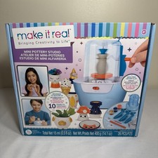 Make It Real Mini Pottery Studio - 26-Piece DIY Pottery Kit with Mess-Free Air
