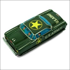 Vintage Tin Plate U.S. Army Car Novelty Toy Nakamura Japan