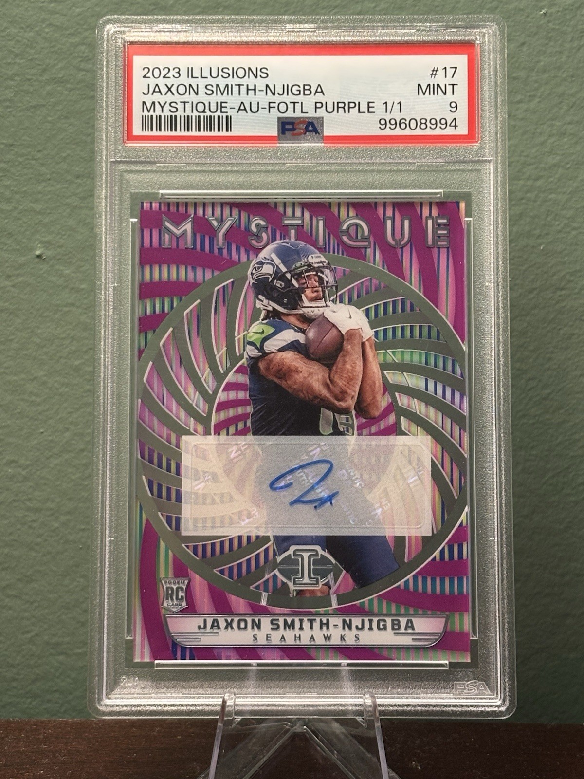 Jaxon Smith-Njigba Panini Illusions Mystique #17 Autograph-Fotl Purple 1/1