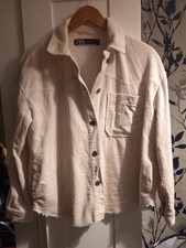 Ladies Zara Cord Shacket Cream Size extra small used Great Condition