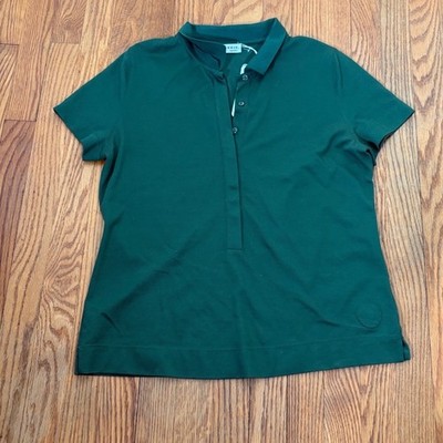 Akris Punto Womens Avocado Green Cotton Pique Polo Shirt Size 12 NWT