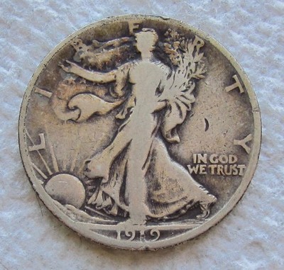 1919-S Walking Liberty Silver Half Dollar Early Rare Key Date Fine Nicks Digs