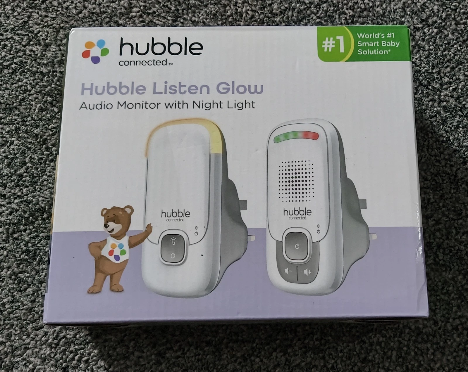 Hubble Listen Glow Audio Baby Moinitor Wireless DECT 300m Range HubbleClub App