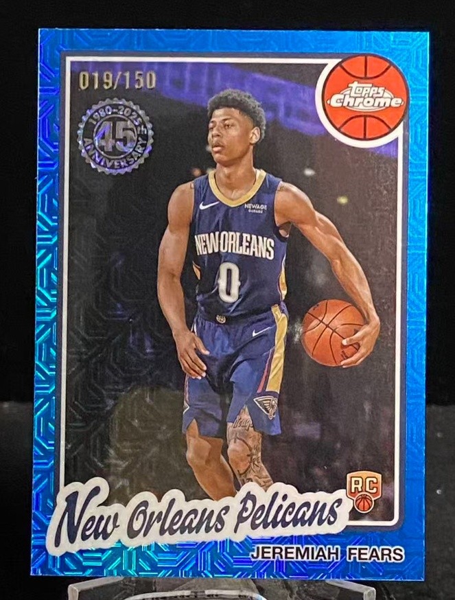 Jeremiah Fears 2025-26 Topps Flagship Chrome RC Blue Mojo /150 #TC-JF